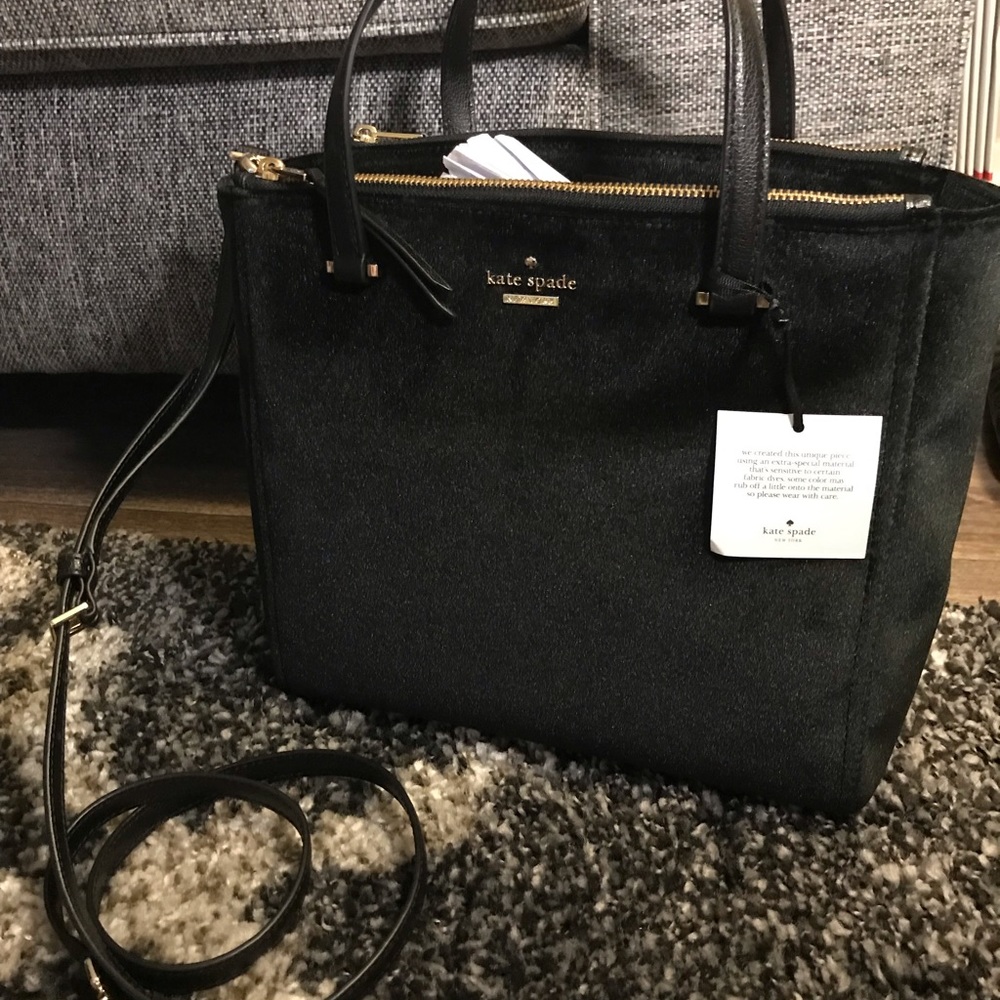 Kate spade black velvet bag - Picture 3 of 6